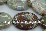 CJA23 15.5 inches 22*30mm oval green jasper beads wholesale