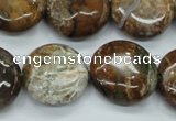 CJA26 15.5 inches 20mm flat round green jasper beads wholesale