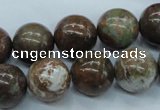 CJA38 15.5 inches 14mm round green jasper beads wholesale