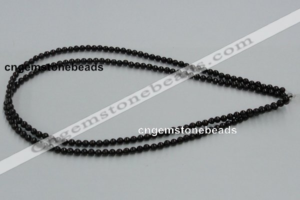 CJB01 16 inches 4mm round natural jet gemstone beads wholesale