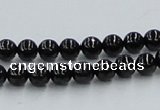 CJB02 16 inches 6mm round natural jet gemstone beads wholesale