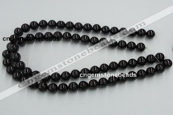 CJB04 16 inches 12mm round natural jet gemstone beads wholesale