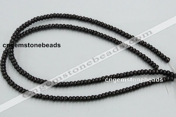 CJB09 16 inches 4*6mm rondelle natural jet gemstone beads wholesale