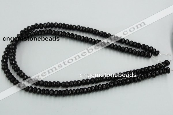 CJB10 16 inches 5*8mm rondelle natural jet gemstone beads wholesale