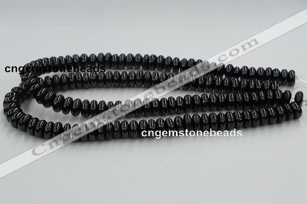 CJB11 16 inches 6*12mm rondelle natural jet gemstone beads wholesale