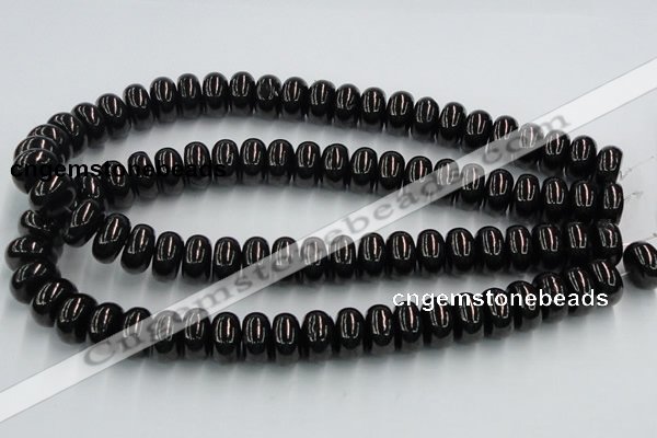 CJB12 16 inches 9*16mm rondelle natural jet gemstone beads wholesale