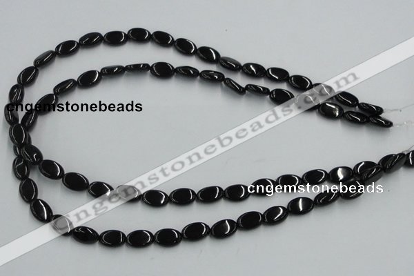 CJB16 16 inches 8*12mm oval natural jet gemstone beads wholesale