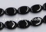 CJB17 16 inches 10*14mm oval natural jet gemstone beads wholesale