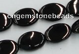 CJB18 16 inches 13*18mm oval natural jet gemstone beads wholesale