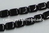 CJB25 16 inches 8*10mm rectangle natural jet gemstone beads wholesale