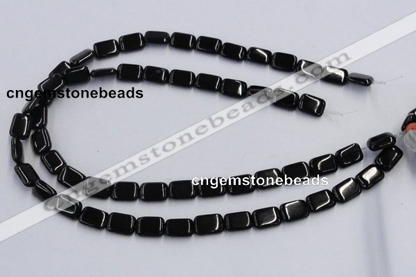 CJB26 16 inches 10*14mm rectangle natural jet gemstone beads wholesale