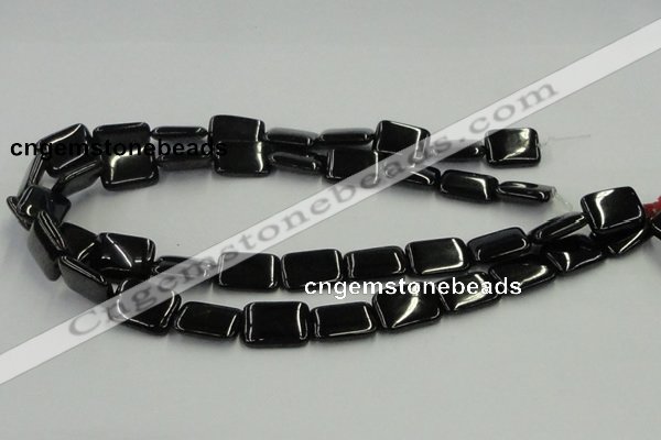 CJB27 16 inches 15*20mm rectangle natural jet gemstone beads wholesale