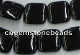 CJB29 16 inches 16*16mm square natural jet gemstone beads wholesale