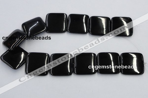 CJB30 16 inches 30*30mm square natural jet gemstone beads wholesale