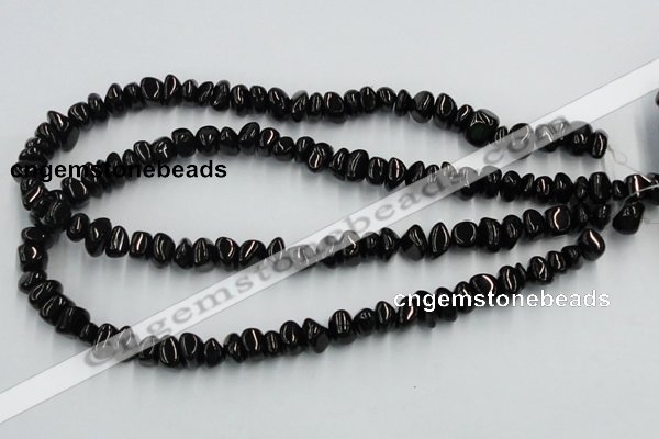 CJB32 16 inches 7*10mm chips natural jet gemstone beads wholesale