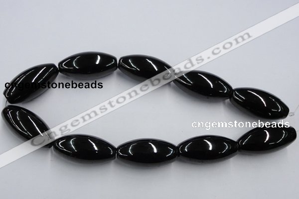 CJB37 16 inches 20*40mm rice natural jet gemstone beads