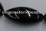 CJB38 16 inches 25*50mm rice natural jet gemstone beads