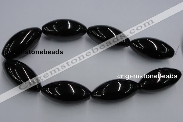 CJB38 16 inches 25*50mm rice natural jet gemstone beads