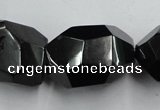 CJB41 16 inches 18*28mm faceted nugget natural jet gemstone beads