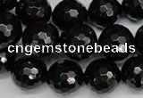 CJB46 15.5 inches 14mm faceted round natural jet gemstone beads