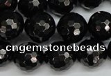 CJB47 15.5 inches 16mm faceted round natural jet gemstone beads