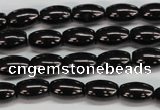 CJB51 15.5 inches 8*12mm rice natural jet gemstone beads