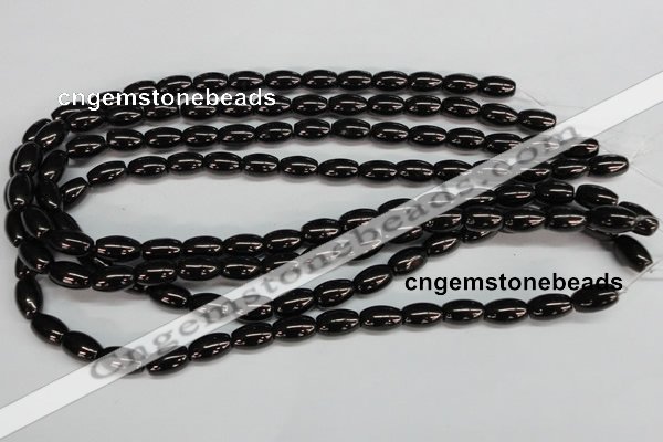 CJB53 15.5 inches 10*16mm rice natural jet gemstone beads