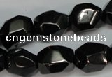 CJB56 15.5 inches 13*18mm faceted nuggets natural jet gemstone beads