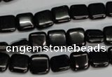CJB58 15.5 inches 10*10mm square natural jet gemstone beads