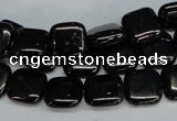 CJB59 15.5 inches 12*12mm square natural jet gemstone beads