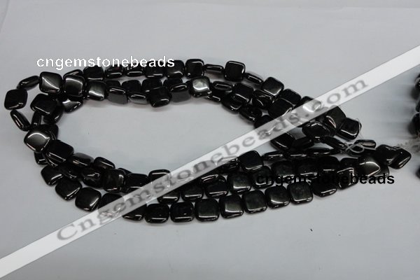 CJB59 15.5 inches 12*12mm square natural jet gemstone beads