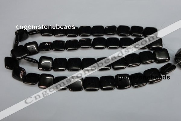 CJB62 15.5 inches 18*18mm square natural jet gemstone beads