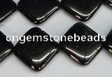 CJB65 15.5 inches 18*18mm diamond natural jet gemstone beads