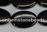 CJB73 15.5 inches 20*30mm oval natural jet gemstone beads