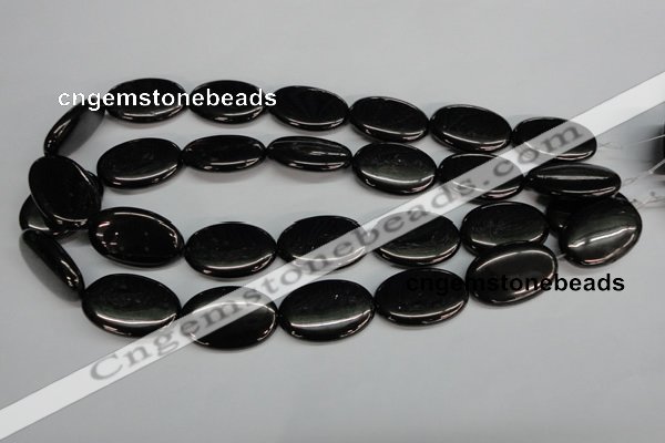 CJB73 15.5 inches 20*30mm oval natural jet gemstone beads