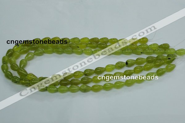 CKA106 15.5 inches 8*12mm teardrop Korean jade gemstone beads