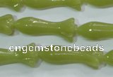 CKA109 15.5 inches 12*30mm flower Korean jade gemstone beads