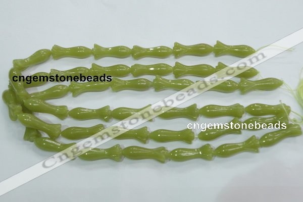 CKA109 15.5 inches 12*30mm flower Korean jade gemstone beads