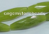 CKA111 15.5 inches 11*40mm faceted rice Korean jade gemstone beads