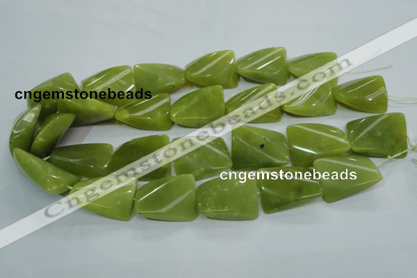 CKA115 15.5 inches 21*30mm twisted rectangle Korean jade beads