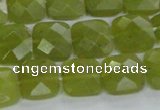 CKA116 15.5 inches 14*14mm faceted square Korean jade beads