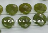 CKA120 Top-drilled 16*16mm faceted flat teardrop Korean jade beads