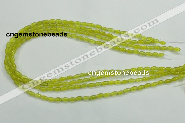 CKA15 15.5 inches 4*6mm rice Korean jade gemstone beads