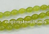 CKA16 15.5 inches 6*8mm rice Korean jade gemstone beads