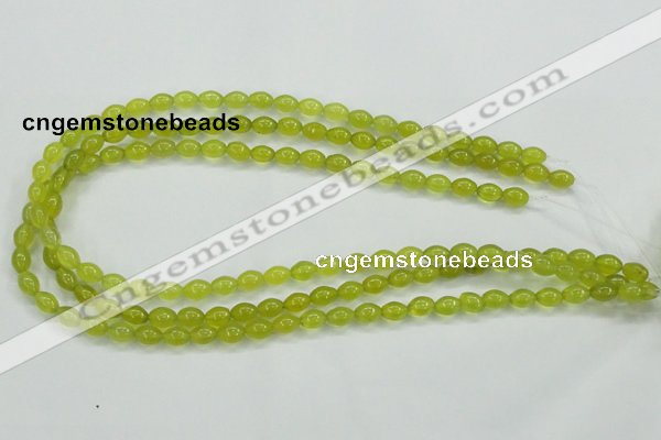 CKA16 15.5 inches 6*8mm rice Korean jade gemstone beads