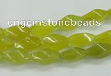 CKA21 15.5 inches 6*12mm twisted rice Korean jade gemstone beads