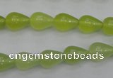 CKA211 15.5 inches 8*12mm teardrop Korean jade gemstone beads