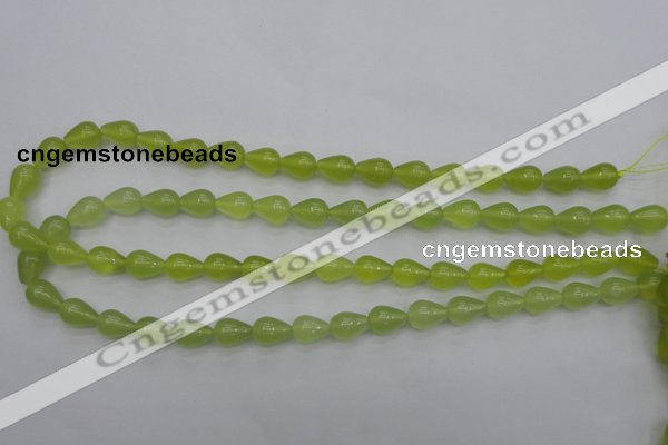 CKA211 15.5 inches 8*12mm teardrop Korean jade gemstone beads