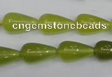 CKA212 15.5 inches 10*18mm teardrop Korean jade gemstone beads