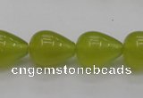 CKA213 15.5 inches 13*18mm teardrop Korean jade gemstone beads